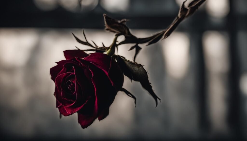 Symbolism of hanging dead roses